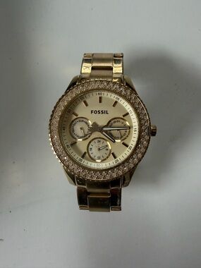 Fossil Women's Gold Crystal-Accent Multi-Function Watch